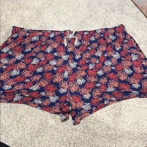 Navy Floral Drawstring Women’s Shorts